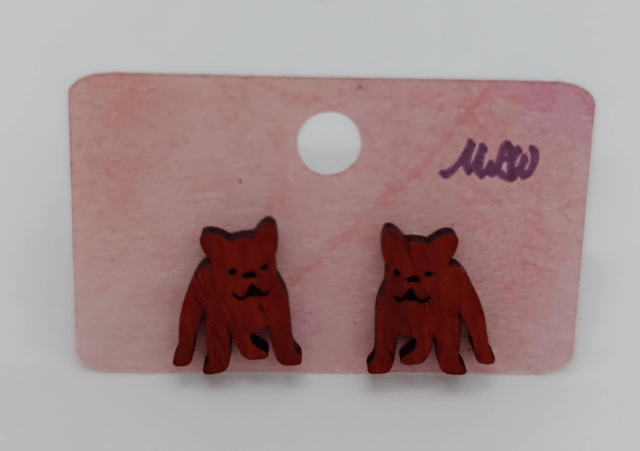 Puces d'oreilles en bois Chien