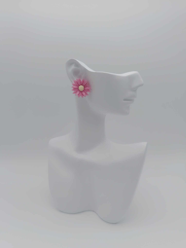 Boucles d'oreilles en porcelaine froide Grande marguerite 