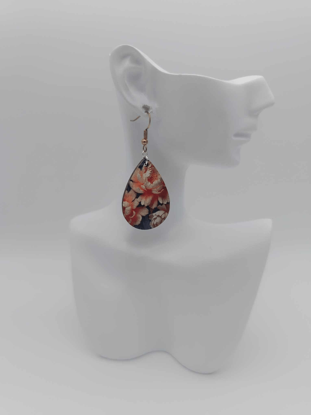 Boucles d'oreilles en bois sublimé Goutte
