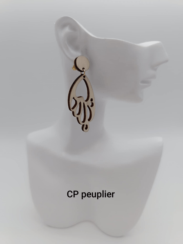 Boucles d'oreilles en bois Aile de papillon