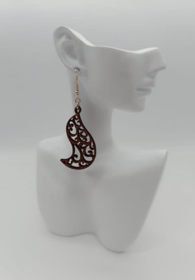 Boucles d'oreilles en bois Larme