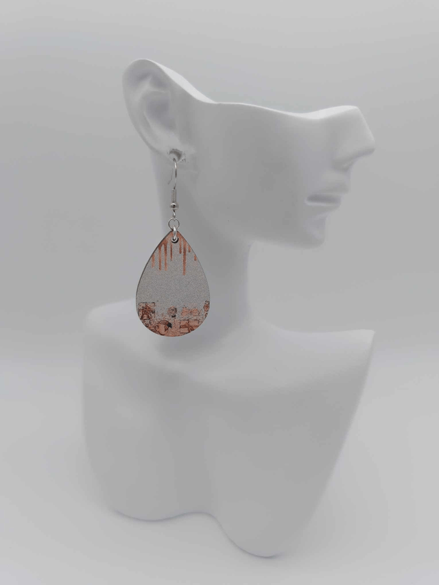 Boucles d'oreilles en bois sublimé Goutte