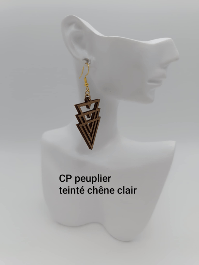 Boucles d'oreilles en bois Triangle