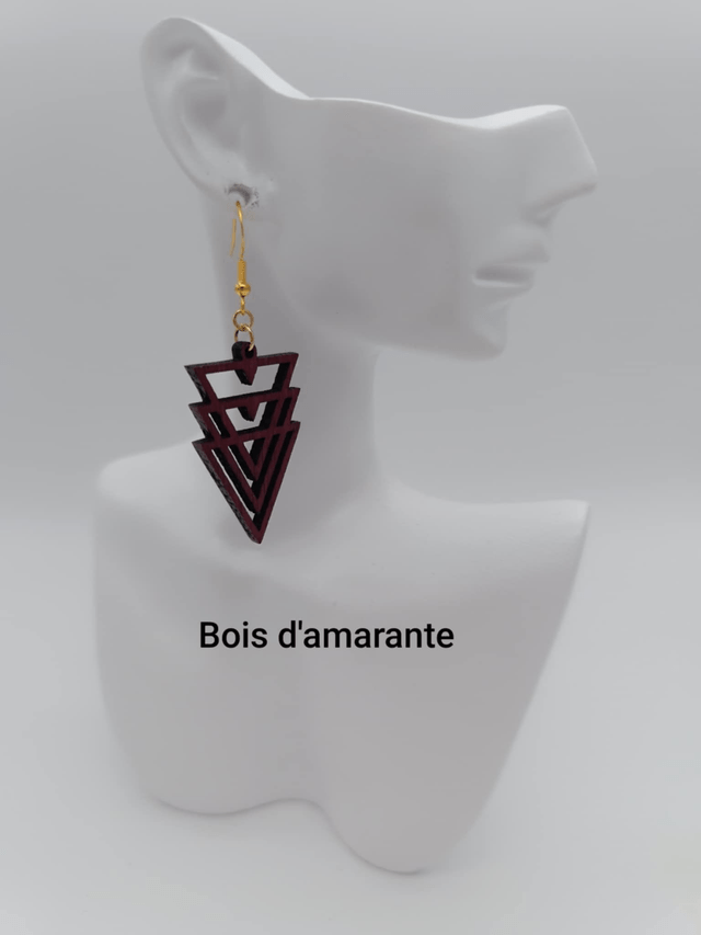 Boucles d'oreilles en bois Triangle