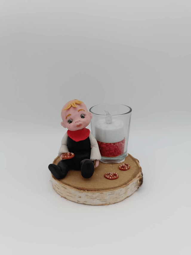 Alsacien en porcelaine froide avec bougie LED