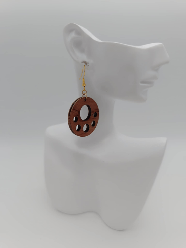 Boucles d'oreilles en bois rondes