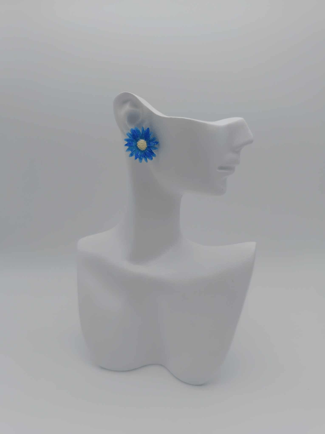 Boucles d'oreilles en porcelaine froide Grande marguerite 