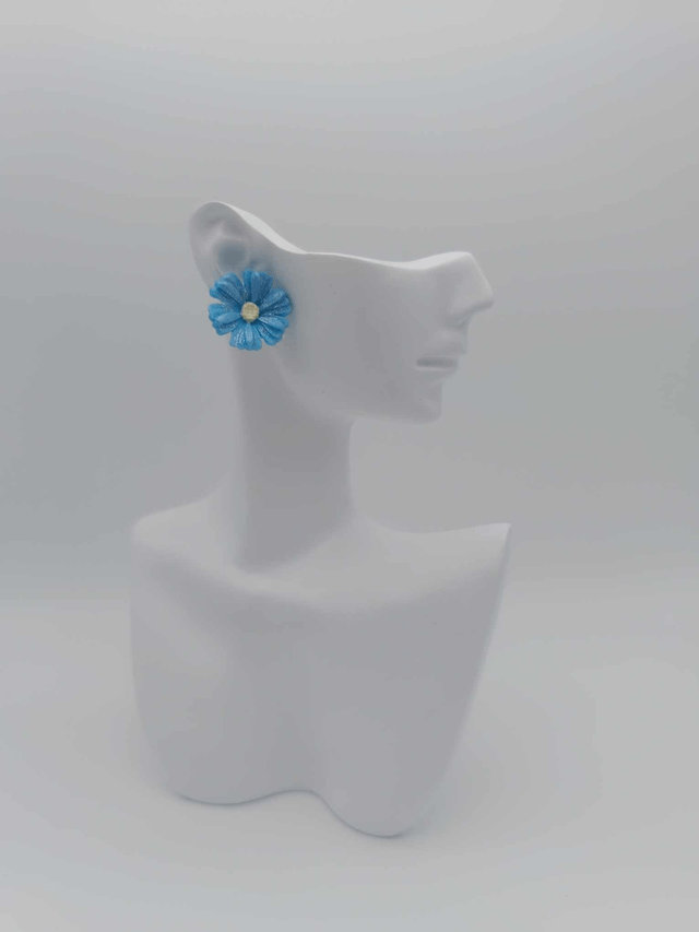Boucles d'oreilles en porcelaine froide Grande marguerite 
