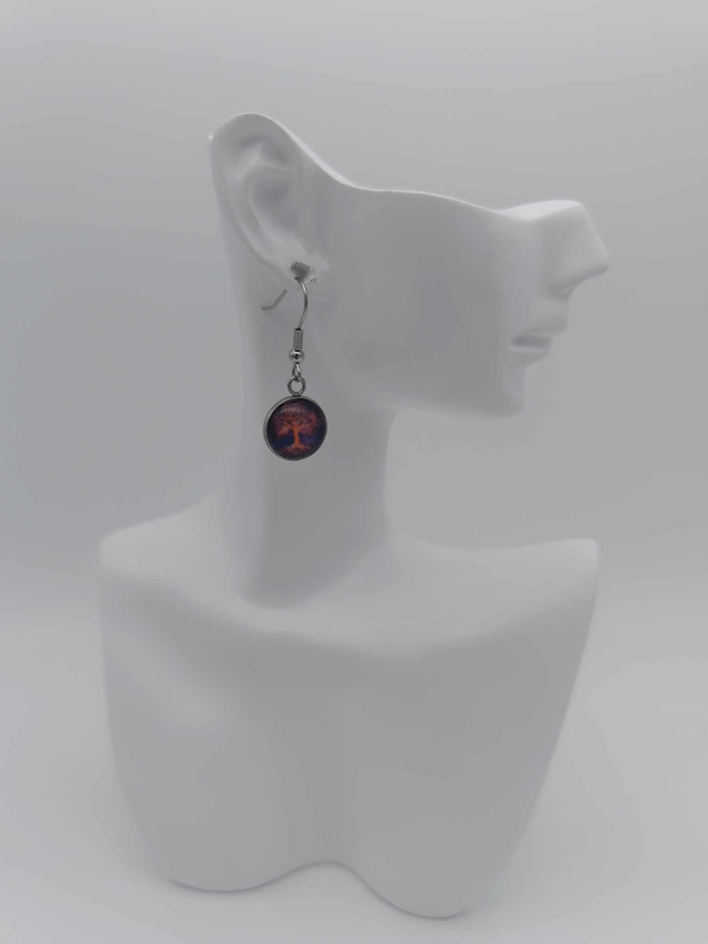 Boucles d'oreilles cabochons Arbre de vie