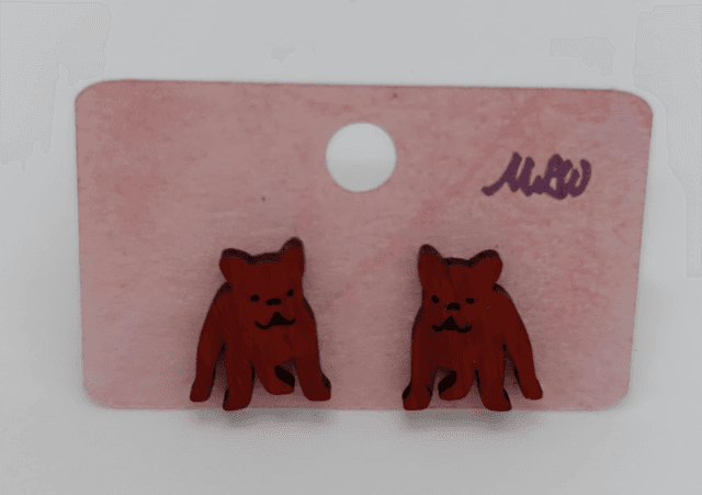 Puces d&#039;oreilles en bois Chien