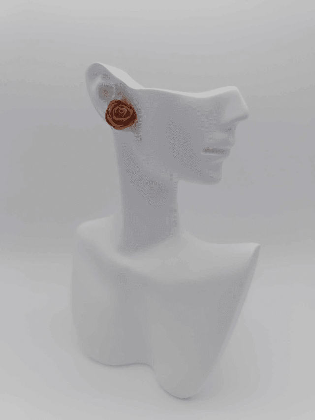 Puces d&#039;oreilles en porcelaine froide Rose