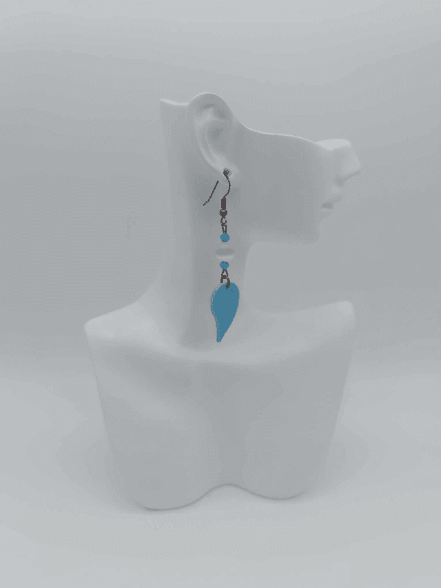 Boucles d&#039;oreilles en porcelaine froide Feuille avec perles Swarovski