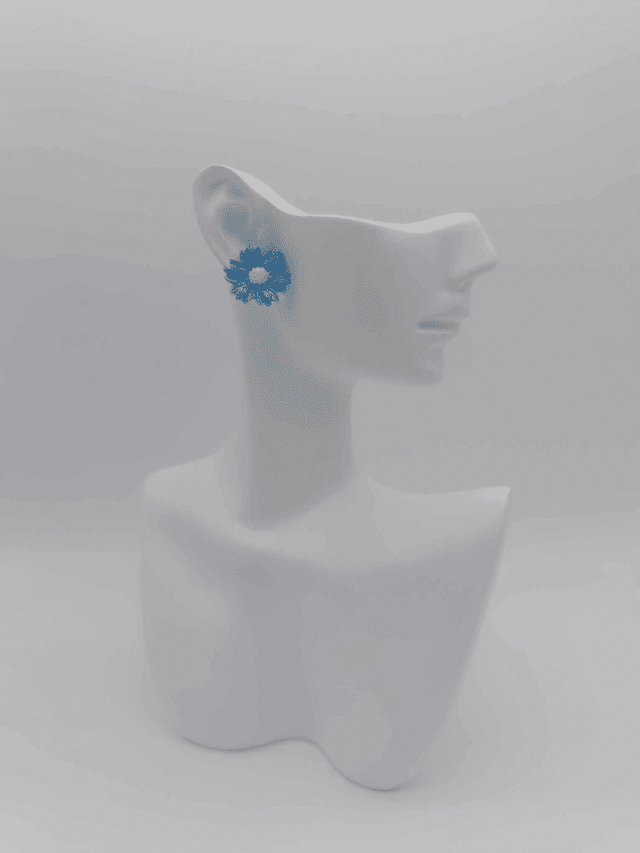 Puces d&#039;oreilles en porcelaine froide Petite marguerite 