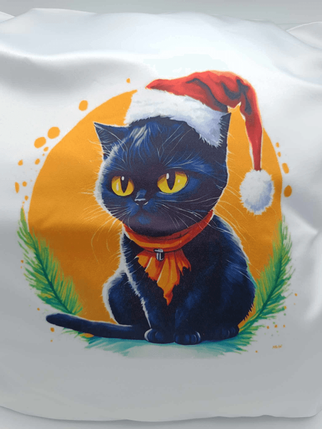 Coussin de Noël Chat