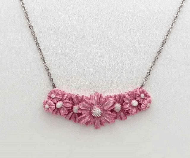 Collier en porcelaine froide Marguerites 