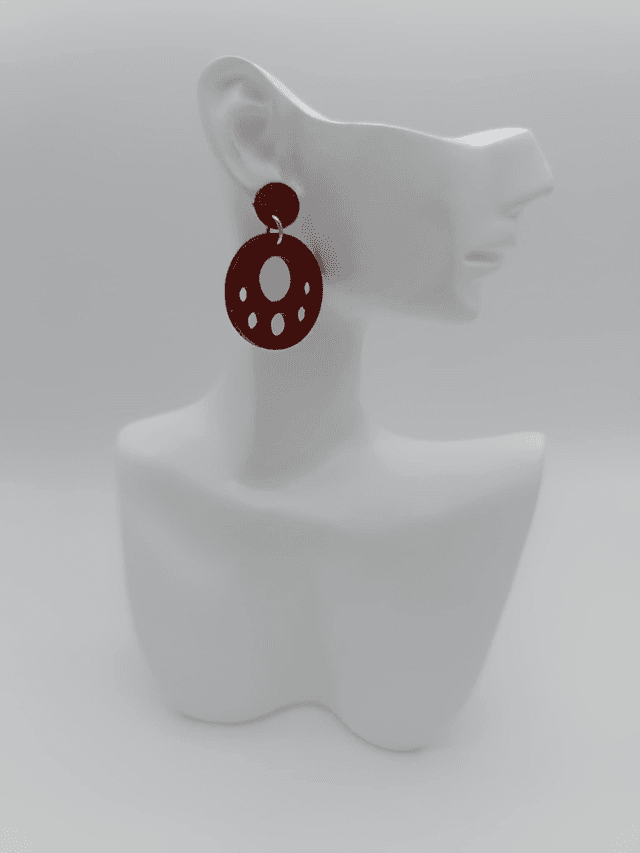 Boucles d&#039;oreilles en bois rondes