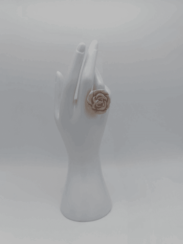 Bague en porcelaine froide Grande rose