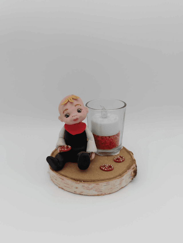 Alsacien en porcelaine froide avec bougie LED