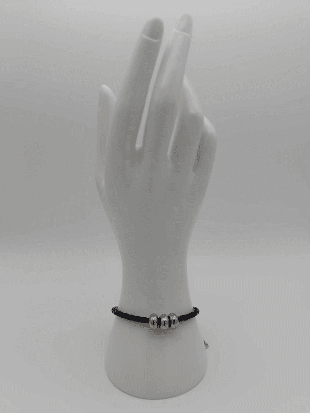 Bracelet en cuir tressé avec charms ronds
