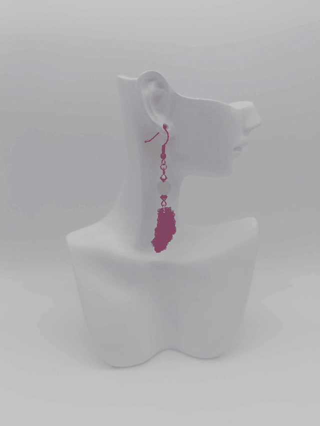 Boucles d&#039;oreilles en porcelaine froide Petite plume avec perles Swarovski