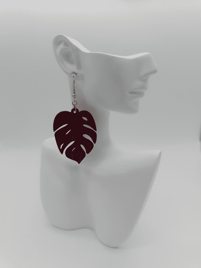 Boucles d&#039;oreilles en bois Feuille