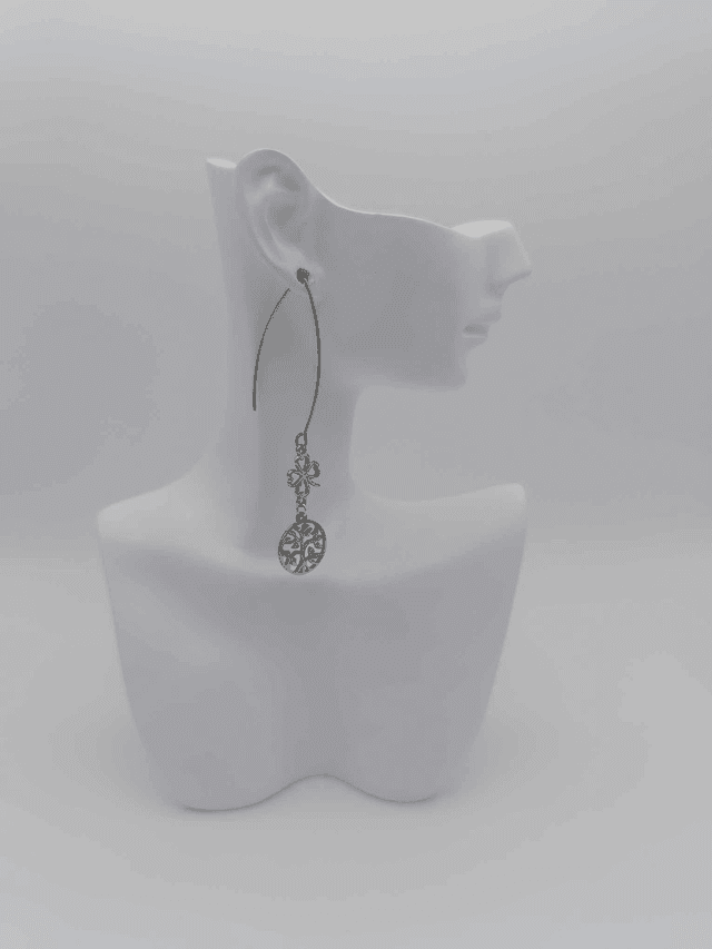 Boucles d&#039;oreilles en métal Trèfle et arbre de vie